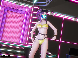 Mmd Hwasa - Na - Akali Sexy Striptease League of Legends Hentai Uncensored 4K 60fps