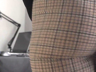 Office Worker Shows off Ass in Super Tight Trousers