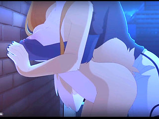 Cat boy and cat girl sex in the roof top.