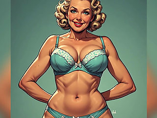 Retro Pinup Bra and Panties Art