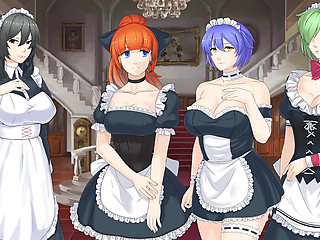 Maid Mansion: maid learning how to be  obedient and she got covered with cum ep.3