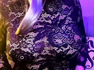 Hot brunette big boobs toying pink pussy