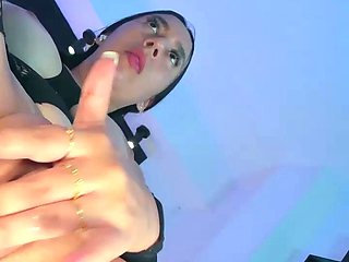 Masturbation close up in heels fishnet stockings and panties