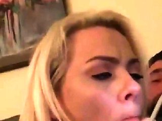 Hot amateur blonde milf gives sexy pov blowjob