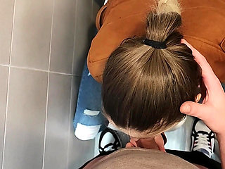 Blowjob Riskged in the Bathroom of the University with My Professor!