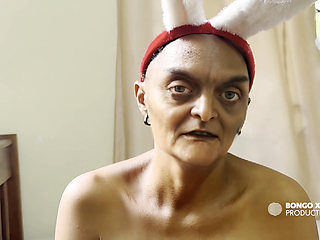 Grandstepmother Wore Her Christmas Bunny Like Outfit so I Can Fuck Her in Her Ass -ai-generated