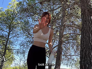 A Little Guy Cums in My Mouth Outdoors - Watching- Spandex-pov