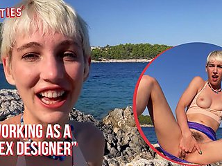 Annika Pleasures Herself Beside the Sea in Croatia
