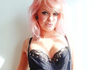 Sexy Slut With Red Shorts And Black Basque Dances Slowly For You