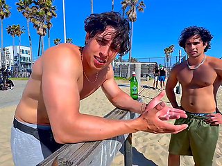 Zane Walker And Baby Alien Spark Public Nudity Threesome On Crowded Beach After Steamy Gym Workout