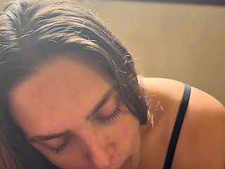 Big Ass Friend Gives a Hot and Drooling Blowjob on My Cock