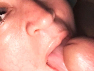 MILF Sucking and Sucking Cock Until It Comes on My Face I Masturbate in My Mouth and Swallow Milk