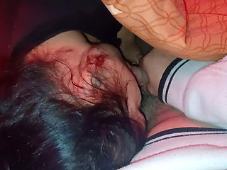 Stepdaughter sneaks under the blanket and wakes me up sucking my dick