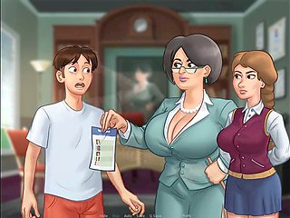 Sultry principal with enormous breasts takes center stage in summertime saga episode two