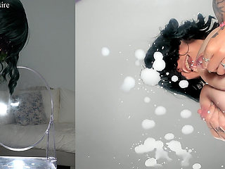 Dual Angle Big Tit Lactating MILF Makes Milk Mess - Grey Desire