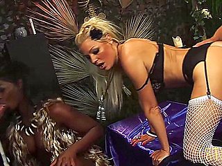 Voodoo Slut Gets Stuffed And Soaked In Four-way Fuck