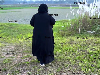 Egypt Muslim Farm Girl with Abaya Try to Find Cucumber in Farmland for Her Pussy