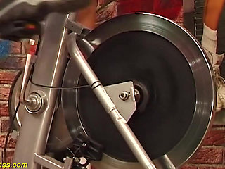 Cute young busty hairy bush teen fucked at the gym