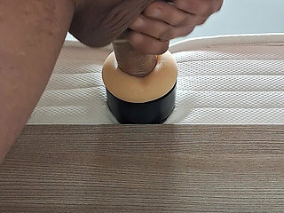 Fleshlight fuck with 6 cm buttplug