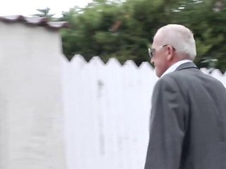 Naughty Blonde Girl Gets Fucked by a Horny Old Man