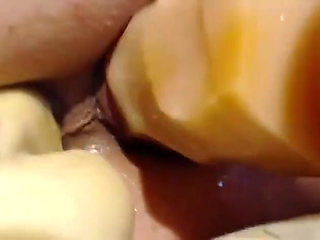 Long juicy cervix show close up,pencil