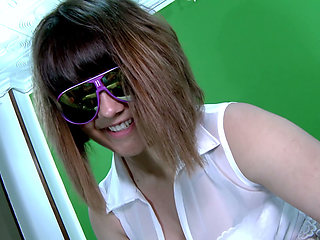 Penelope Del Sol: Beautiful Busty Brunette Penelope Del Sol Tries Out the Fucking Machine