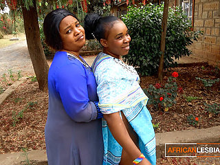 African MILF Lesbians Make Out In Public During House Party