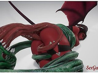 Succubus Girl Is Fucked By A Monster With Many Cocks