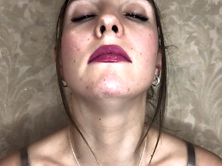 Mucus Mastery Lips with Lipstick & Spit in Glass