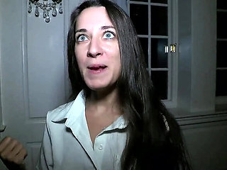 Petite Brunette Freya Von Doom Gives Intense Blowjob and Handjob on Sofa - Tiny Tits, Big Ass, Swallowed Cum