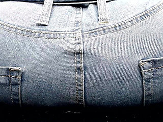 Tiny Colony Crushed in Denim Jeans and Ass Stifled Unknowingly