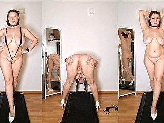 Treadmill Titty Drop & Asshole Wink - Full Body Bounce in Heels