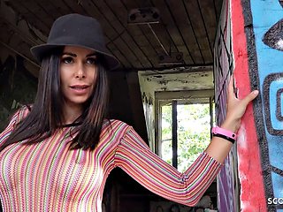 Jessy Jey Screams Ecstatically During Brutal Outdoor Street Casting Anal Pounding in German Scout