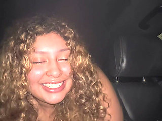 Latina riding cock in the backseat
