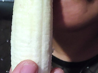 Looking sexy eating a banana