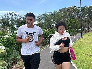 I'm Going to Jog with My Stepsister to Distract Us and Convince Her to Go Home Taking of the Fact That We're Alone to Fuck