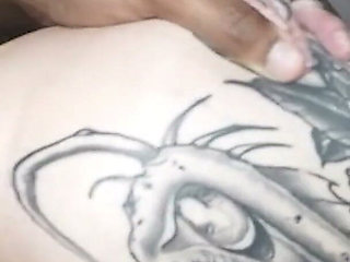 Blonde 18yo Tattooed Teen Creams All Over BBC
