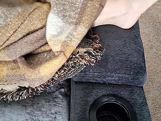 Masturbating off and jizz shot on her uber-cute soles and toes