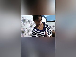 Collage Girlfriend Alone At Home