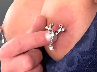 Pierced Nipples Strong Sucking by Strong Plump