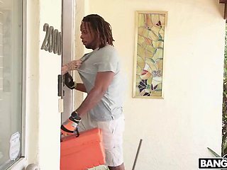 BANGBROS - Kali Roses Uses Her Curvy Body To Pay The Repairman Jay Bangher After He Finishes His Work