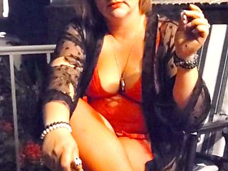 Voluptuous milf, sex toys in public, red lingerie