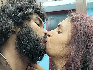 Neck Kiss with Lip Lock in Nighty