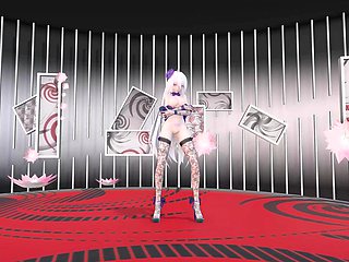 Yowane Haku Undress Dance Sexy Lingerie Hentai Stickysticky Song Mmd 3D Purple Clothes Color Edit Smixix