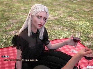 Hot blonde with big boobs in an erotic visual novel