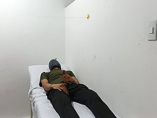 Perverted Doctor Masturbates Cock in the Office