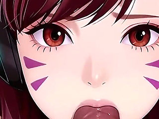 60 Frames, 1080p, D.va the Second Episode, the Innocent and Adorable Dva, Along with a Perfect Artful Oral Sex Scene. Blowjob,