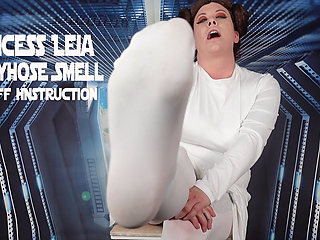 Princess Leia Lets POV Smell Her Stinky Pantyhose Covered Feet and Gives a JOI