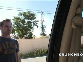 Twink fucked raw by sexy straight in exhib in the car