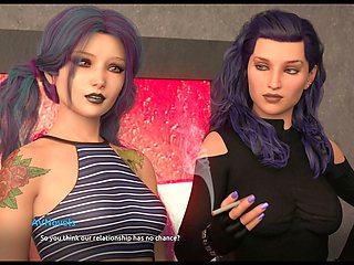 Hot brunette with a curvy big ass in a steamy visual novel